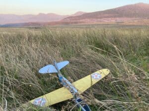 Rubber band powered flying model