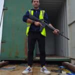 We were staging some firearms to scan for the UK border force