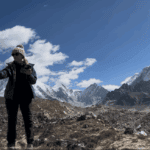 Landing and catching the drone at Khumbu Glacier, Himalayas